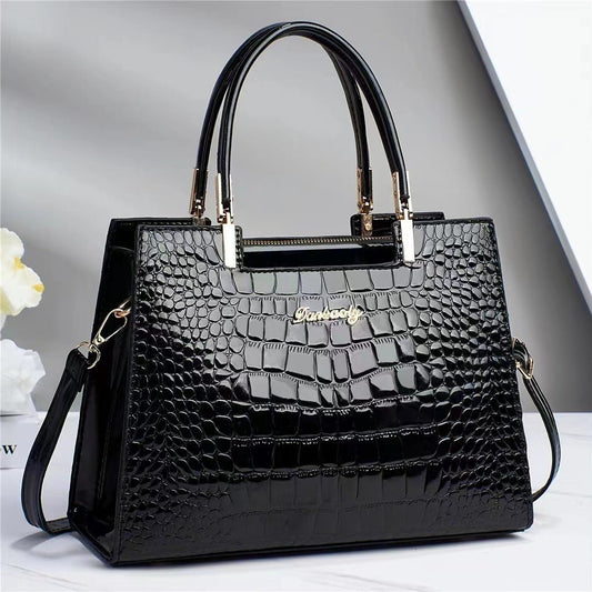 MELINDA KROKODILTASCHE – LUXURIÖSE HANDTASCHE MIT GLANZ-FINISH