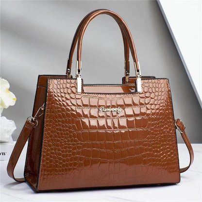 MELINDA KROKODILTASCHE – LUXURIÖSE HANDTASCHE MIT GLANZ-FINISH