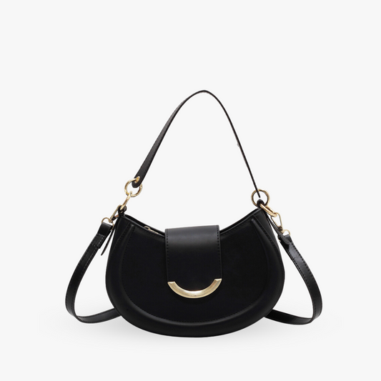 LIVIA UMHÄNGETASCHE – HALBMOND-FORM MIT GOLDDETAIL & MINIMAL CHIC