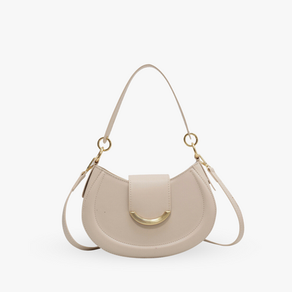 LIVIA UMHÄNGETASCHE – HALBMOND-FORM MIT GOLDDETAIL & MINIMAL CHIC