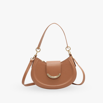 LIVIA UMHÄNGETASCHE – HALBMOND-FORM MIT GOLDDETAIL & MINIMAL CHIC