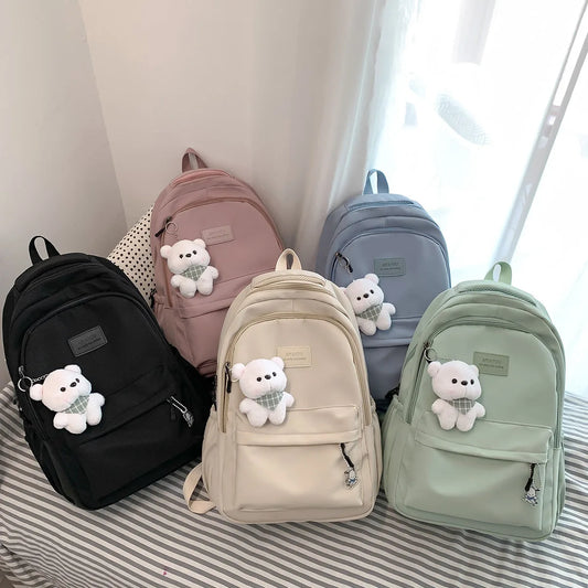 ELVIRA LAPTOPRUCKSACK – COLLEGE-RUCKSACK MIT PANDA-ANHÄNGER & VIEL PLATZ